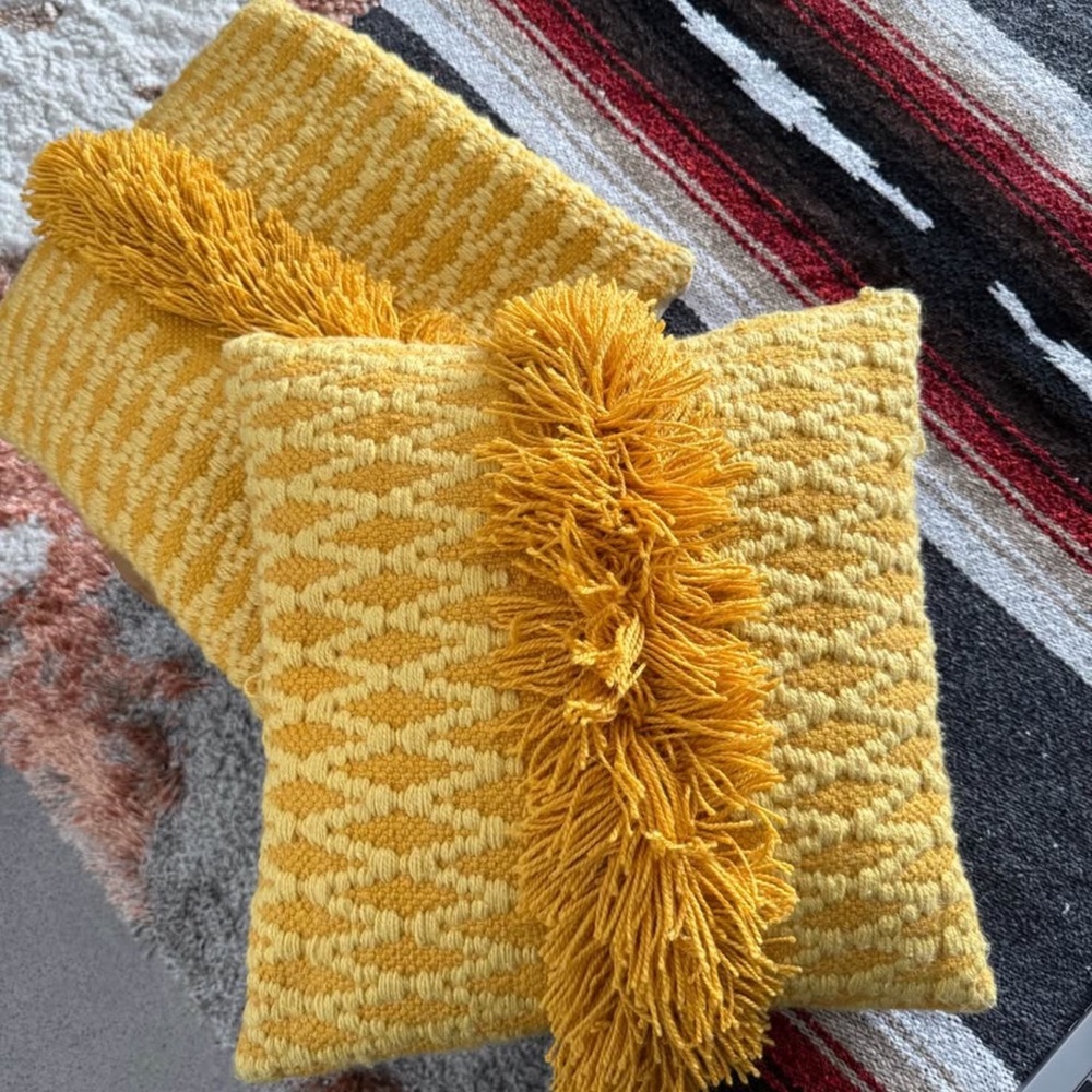 Opalhouse boho pillow covers 18 x 18 inch yellow gold set